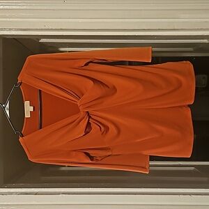 Michael Kors Paprika 3/4 Sleeve V- neck Blouse